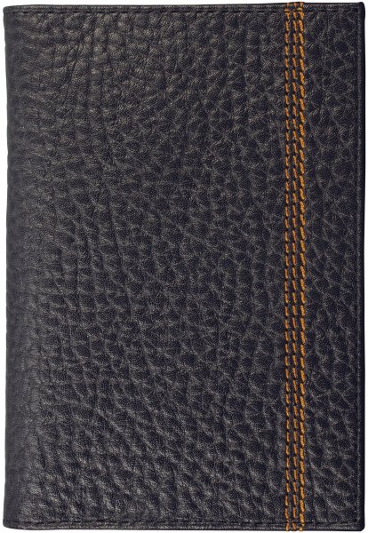 Обложка для паспорта FABULA "Brooklyn", натуральная кожа, контрастная отстрочка, черная