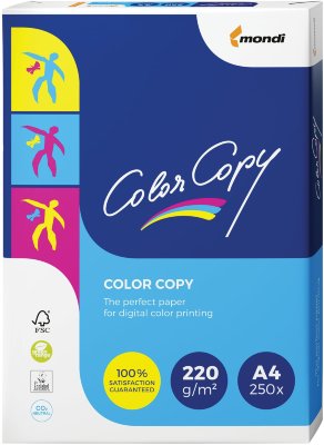 Бумага COLOR COPY, А4, 220 г/м2, 250 л., для полноцветной лазерной печати, А++, 161% (CIE)
