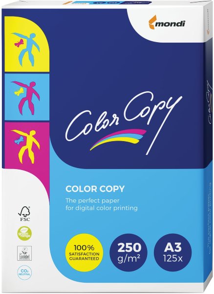 Бумага COLOR COPY, БОЛЬШОЙ ФОРМАТ (297х420 мм), А3, 250 г/м2, 125 л., для полноцветной лазерной печати, А++, 161% (CIE)