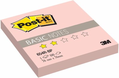Блок самоклеящийся (стикер) POST-IT Basic, 76х76 мм, 100 л., розовый