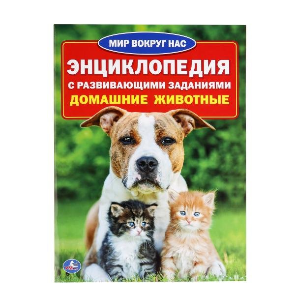 Энциклопедия с развивающими заданиями "Домашние Животные" А4, мягкий переплет 16 страниц