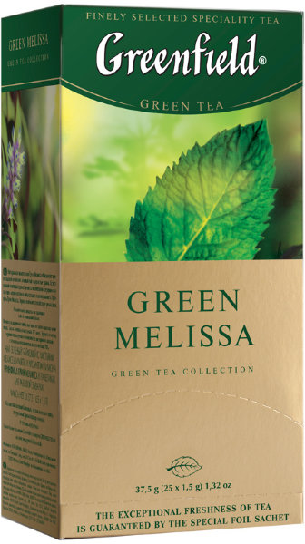 Чай Greenfield "Green Melissa", зеленый с мелиссой, 25 фольг. пакетиков по 1,5г