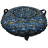 Санки надувные Тюбинг Oxford Принт Мячи на синем + автокамера, диаметр 110 см