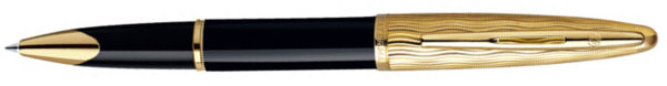 Роллерная ручка Waterman Carene Essential Black and Gold GT, детали дизайна: позолота 23К