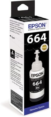 Чернила EPSON (C13T66414A) для СНПЧ Epson L100/L110/L200/L210/L300/L456/L550, черные, оригинальные