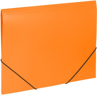 Папка на резинках BRAUBERG "Office", оранжевая, до 300 листов, 500 мкм