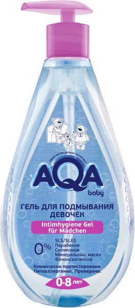 AQA baby NEW! Гель для подмывания девочек, 400 мл