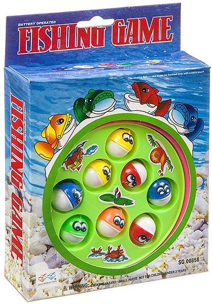 Набор игровой BOX музикальный  15см Рыбалка на батарейках  4 удочки 8 рыб 00858