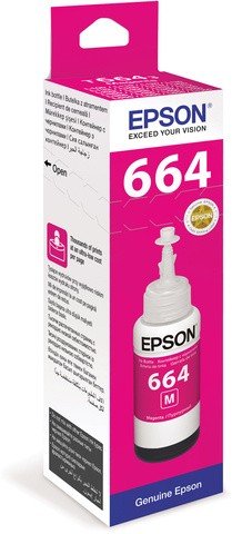 Чернила EPSON (C13T66434A) для СНПЧ EpsonL100/L110/L200/L210/L300/L456/L550, пурпурные, оригинальные