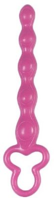 Розовая анальная цепочка Clover Anal Rod - 18 см.