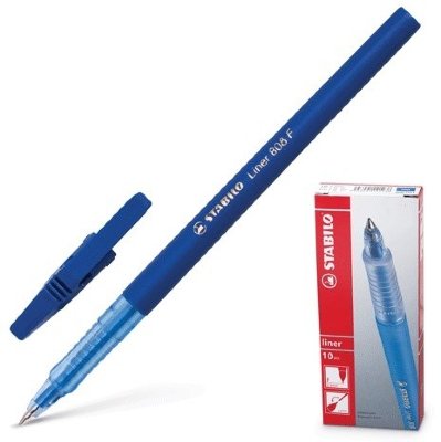 Ручка шариковая STABILO "Liner", СИНЯЯ, корпус синий, узел 0,7 мм, линия письма 0,3 мм