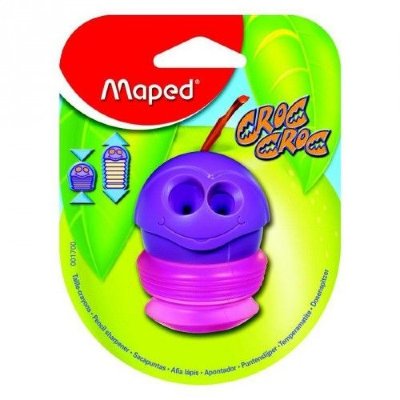 Maped Точилка пласт. с контейнером 2 отв. CROC CROC, растягивающийся контейнер, блистер 001700