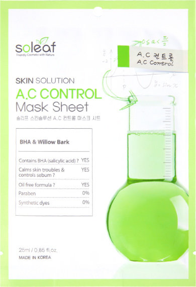 Маска для проблемной кожи с черной ивой Skin Solution A.C Control Mask Sheet