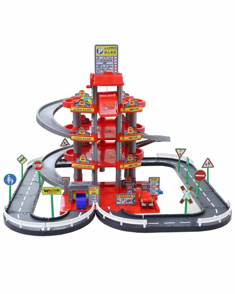 Полесье Паркинг 44723 4-уровневый с дорогой и автомобилями красный в коробке