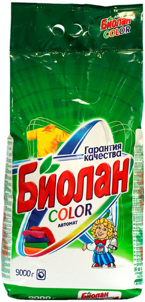 Порошок для машинной стирки Биолан "Color", 9кг