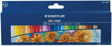 Пастель масляная художественная STAEDTLER "Noris club", 25 цветов, круглое сечение