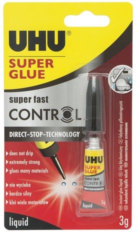 Клей моментальный UHU Super glue Control, 3 г, в блистере