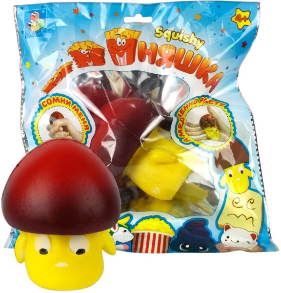 1toy игрушка-антистресс мммняшка squishy (сквиши), гриб w:38,2/9/8/8