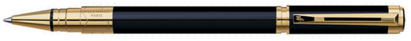 Роллерная ручка Waterman Perspeсtive Black GT. Корпус и колпачок: лакированная латунь.