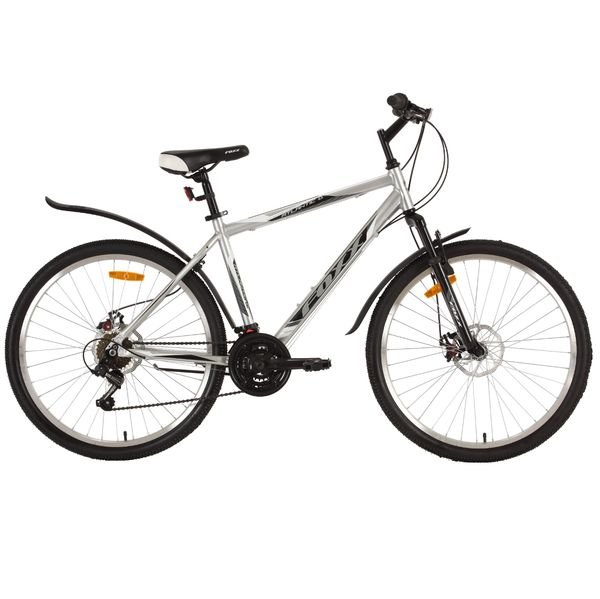 Велосипед 26" Foxx Atlantic D, 18 скор., TY21/POWER/MICROSHIFT, диск.торм., серый/красн.