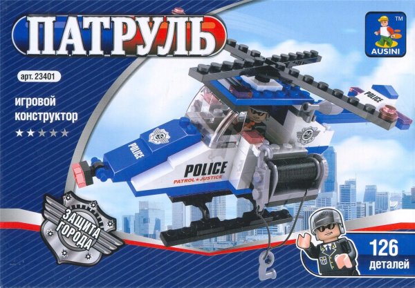 Ausini Набор для конструирования Вертолет Полиция 126 деталей 23401