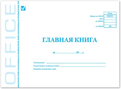 Книга бухгалтерская BRAUBERG "Главная книга", Форма ОКУД 0504072, 48 л., А4, 203х285 мм, мелованный картон, блок офсет