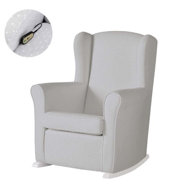 Кресло-качалка с Relax-системой Micuna Wing/Nanny White Кожаная обивка(Цвет обивки: Leatherette Grey)