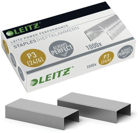 Скобы для степлера LEITZ "Power Performance P3" № 24/6, 1000 шт., в картонной коробке, до 30 листов