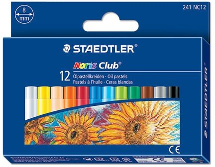 Пастель масляная художественная STAEDTLER "Noris club", 12 цветов, круглое сечение