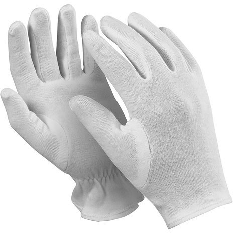 Перчатки хлопчатобумажные MANIPULA "Атом", КОМПЛЕКТ 12 пар, размер 8 (M), белые, ТТ-44