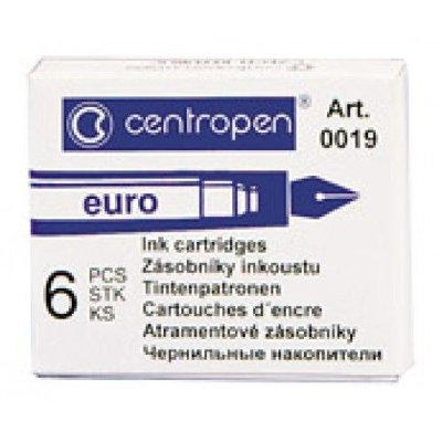 Centropen Картридж Centropen для перьевой ручки син., 6шт 0019/06