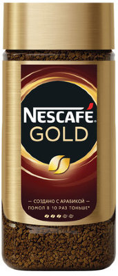 Кофе молотый в растворимом NESCAFE (Нескафе) "Gold", сублимированный, 190 г, стеклянная банка, 12135508