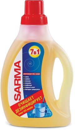 Средство для мытья пола 750 мл, SARMA (Сарма) "Лимон", антибактериальное, концентрат