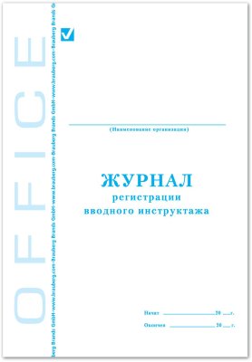 Журнал регистрации вводного инструктажа, 48 л., А4, 198х278 мм, картон, офсет, BRAUBERG