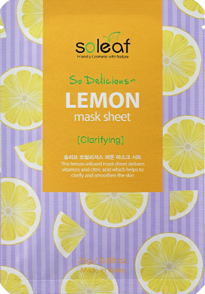 Тонизирующая маска для лица с лимоном So Delicious Lemon Mask Sheet