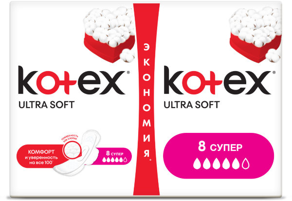 KOTEX Прокладки гигиенические Ультра Софт Супер, 16 шт