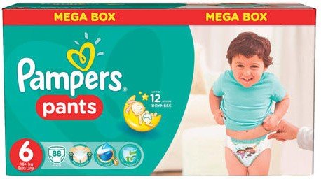 Подгузники-трусики КОМПЛЕКТ 88 шт., PAMPERS (Памперс) Pants, размер 6 (16+ кг)