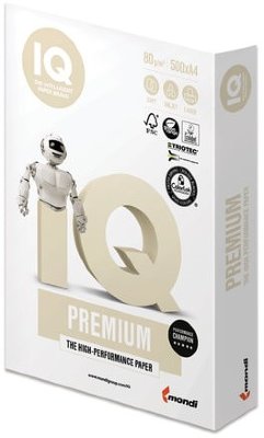 Бумага офисная А4, класс А, IQ PREMIUM, 80 г/м2, 500л, Mondi, белизна 170% (CIE)