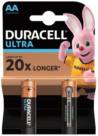 Батарейки DURACELL Ultra Power, AA (LR06, 15А), алкалиновые, КОМПЛЕКТ 2 шт., в блистере