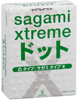 Презервативы Sagami Xtreme SUPER DOTS с точками - 3 шт.