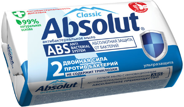 Мыло туалетное Absolut "Ультразащита", бумажная обертка, 90г