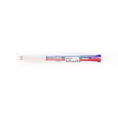 MAZARI Ручка шар. многоцв. 4-х цветная, "Omnitus" (красный+ синий+ черный+ зеленый) 1,0мм, резин.грип M-7380