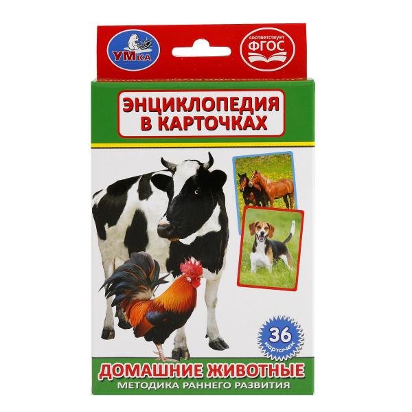 КАРТОЧКИ РАЗВИВАЮЩИЕ "УМКА" ДОМАШНИЕ ЖИВОТНЫЕ. (36 КАРТОЧЕК)  в кор.50шт