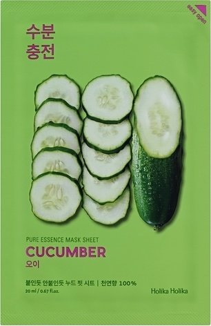 Успокаивающая тканевая маска Pure Essence Mask Sheet Cucumber, огурец