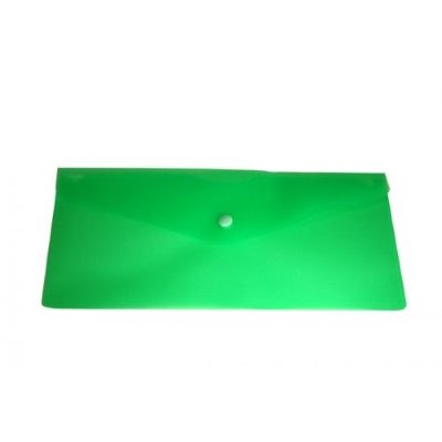 Бюрократ Конверт на кнопке 250*130мм 0,18мм однотонный, зеленый -PK805Agrn