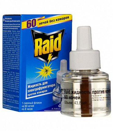 RAID Жидкость от комаров д/фумигатора 60 ночей, 606243/643867