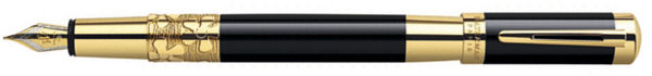 Перьевая ручка Waterman Elegance Black GT. Перо из чистого золота 18К. Детали дизайна: позолота 23К