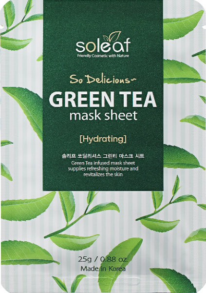 Освежающая маска для лица с зеленым чаем So Delicious Green Tea Mask Sheet