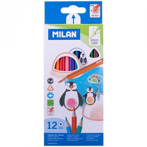 Milan Карандаши цвет. 12цв "Milan 231" трехгранные 0722312