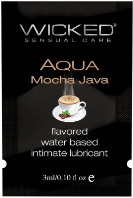 Лубрикант со вкусом кофе мокко WICKED AQUA Mocha Java - 3 мл.